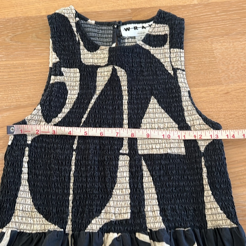 WRAY Flor Midi Dress Printed black and cream Women's Dress SZ M used - Picture 7 of 15